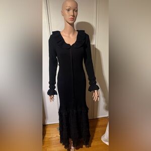 Elegant Black Knitted Dress-Never Worn